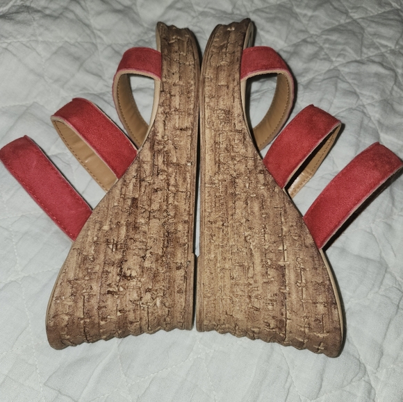 Maiella Italy Red Cork Heel Wedges 5.5 - Picture 3 of 5